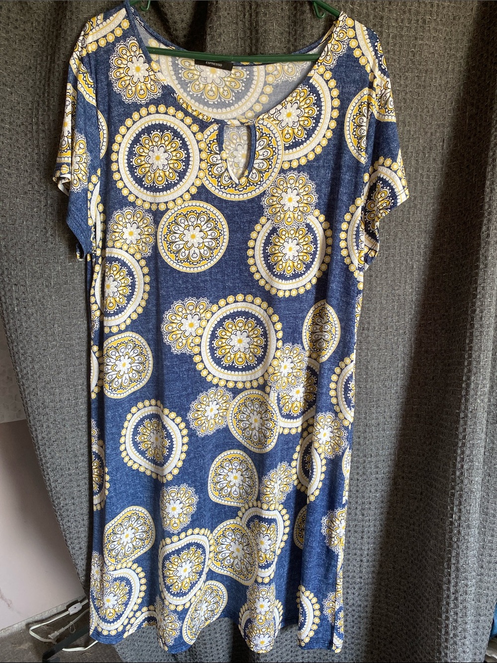 Espresso Blue and Yellow Floral Medallion Top